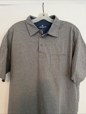 Woolrich Heather Gray Short-Sleeve Polo with Chest Pocket L